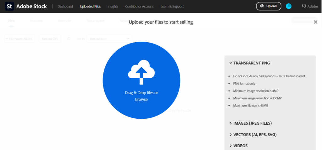 What Types of Content Can I Upload to the Adobe Stock?